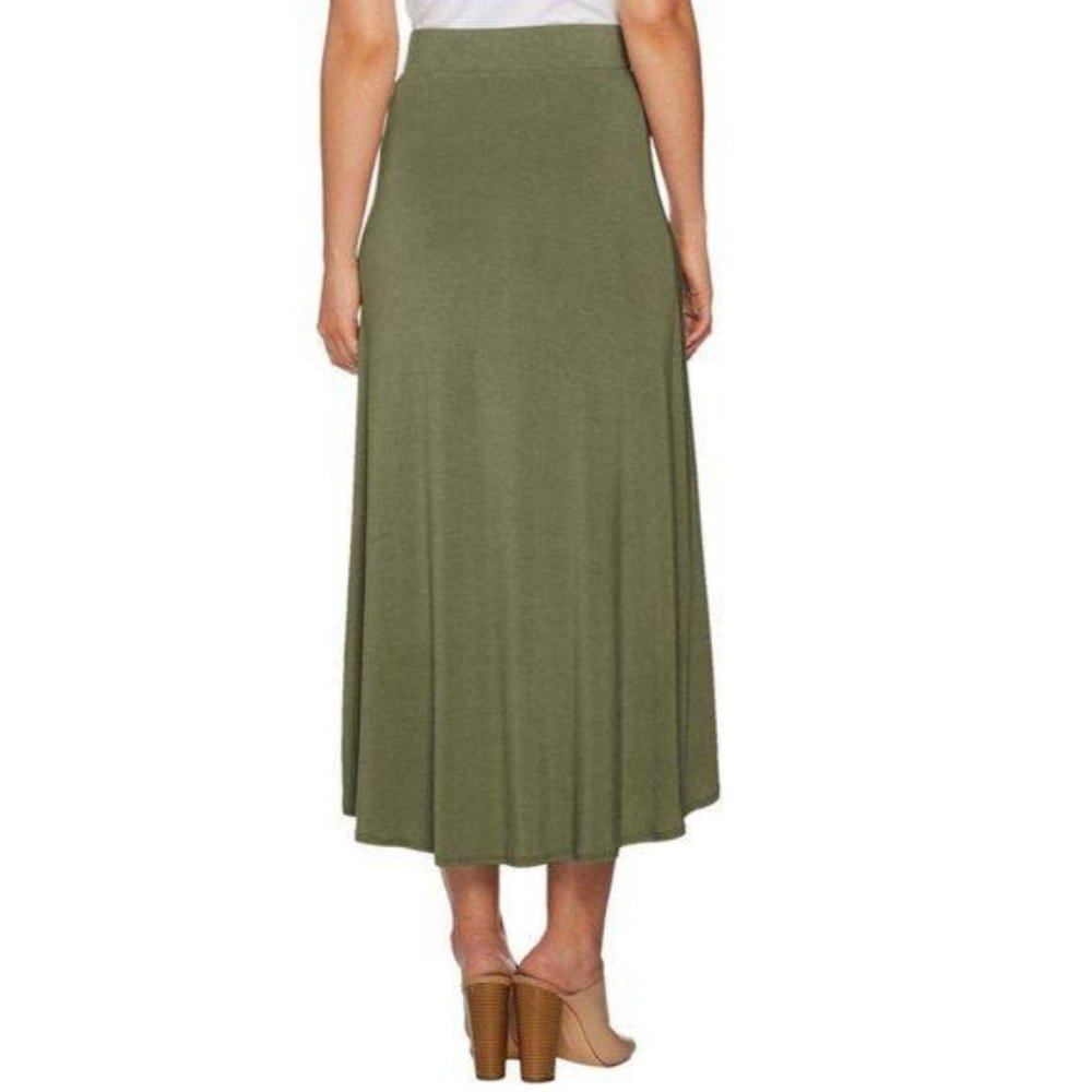 LOGO by Lori Goldstein Skirt w/ Handkerchief Hem Dark Londen Size XS